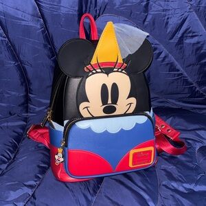Minnie Mouse Brave Little Tailor Princess Loungefly Backpack - Red, Blue, Black